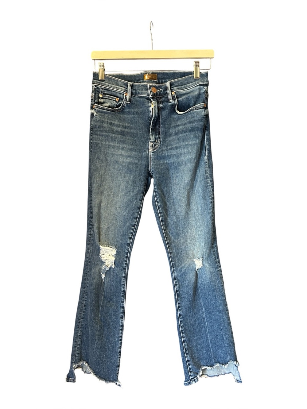 MOTHER The Insider Crop Step Chew Jeans Dancing‎ On Coals Distressed 27 1417-104